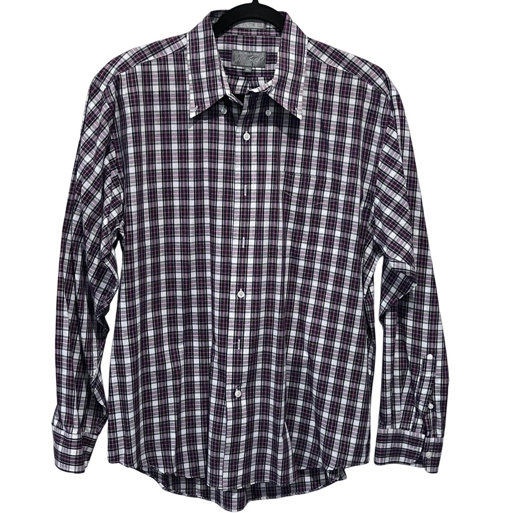 Lord & Taylor The Mans Shop XL Tartan Plaid Button Down Shirt Long‎ Slv